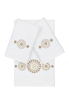 Linum Home Isabell 3-piece Embellished Towel Set In White