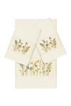 Linum Home Serenity 3-piece Embellished Towel Set In Cream