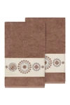 Linum Home Isabell Embellished Bath Towel In Latte