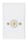 Linum Home Isabell Embellished Hand Towel In White