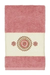 Linum Home Isabell Embellished Hand Towel In Tea Rose