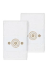 Linum Home Isabell Embellished Hand Towel In White