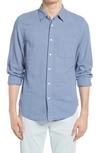 Kato Trim Fit Solid Button-up Shirt In Matte Blue