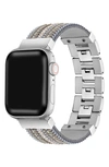 The Posh Tech Beaded Apple Watch® Se & Series 7/6/5/4/3/2/1 Bracelet Watchband In Silver (38mm)