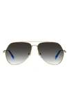 Levi's 60mm Mirrored Aviator Sunglasses In Gold/dark Grey