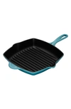 Le Creuset 10 Inch Square Enamel Cast Iron Grill Pan In Caribbean