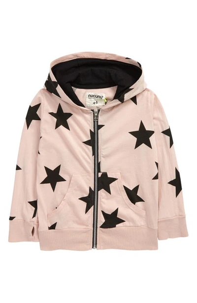 Nununu Kids' Star Light Zip Hoodie In Powder Pink