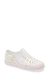 Native Shoes Kids' Jefferson Water Friendly Perforated Slip-on In White/ Pink