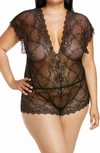 Coquette Lace Romper In Black