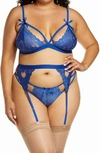 MAPALÉ HEART LACE BRA, THONG AND GARTER BELT,8221X