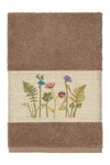 Linum Home Serenity Embellished Hand Towel In Latte