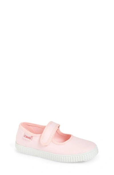 Cienta Kids' Canvas T-strap Sneaker In Pink