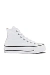 Converse White Chuck Taylor All Star Lift Platform High Sneakers In White & Black
