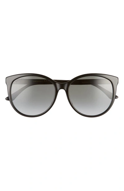 Gucci 56mm Round Sunglasses In Black/ Grey