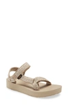 Teva Womens Leather Ankle Strap Flatform Sandals In Dorinda Sesame