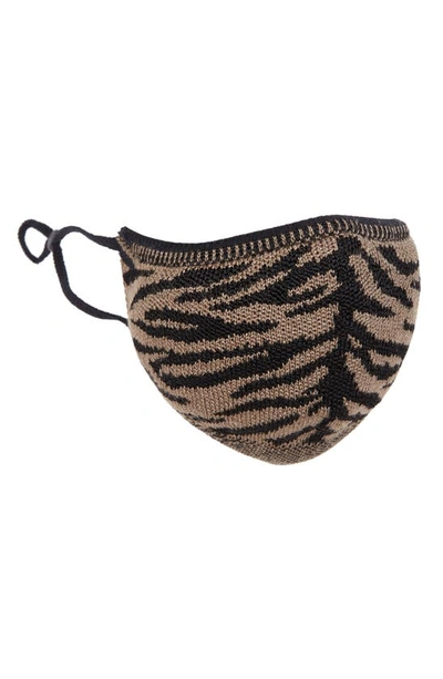 St John Diamond Pattern Pique Knit Adult Face Mask In Beige