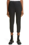 Issey Miyake Pleated Crop Skinny Pants In Black