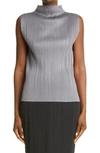 ISSEY MIYAKE PLEATED FUNNEL NECK TOP,PP16JK102