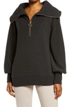 Varley Vine Ottoman Half Zip Pullover In Black