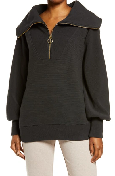 Varley Vine Ottoman Half Zip Pullover In Black