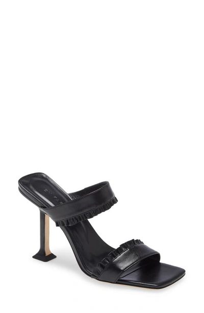 By Far Pina Leather Slide Sandal In Black