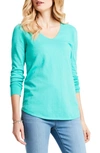 Nic + Zoe Vital V-neck Sweater In Riviera