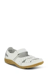 Spring Step Streetwise Mary Jane Flat In White Leather