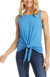 Karen Kane Tie Front Tank In Capri Blue
