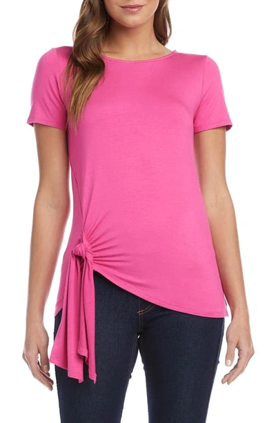 Karen Kane Tie Hem T-shirt In Pink