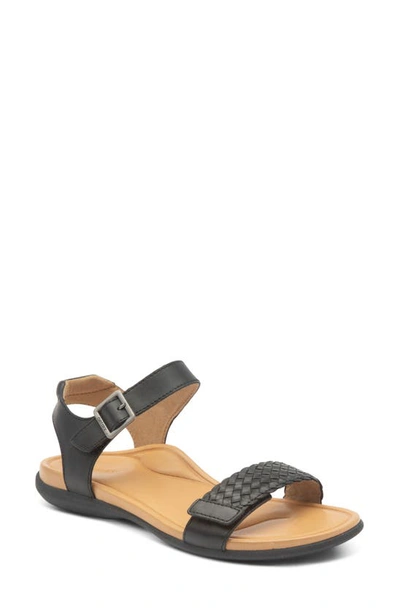 Aetrex Lucy Sandal In Black Leather