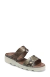 Aerosoles Willow Slide Sandal In Brown Green Combo