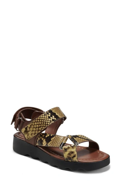 Aerosoles Aerosole Wave Sandal In Yellow Snake