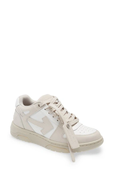 Off-white Out Of Office Bicolor Leather Trainers In Beige