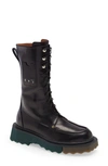 Off-white Sponge Sole Pocket Combat Boot In Black