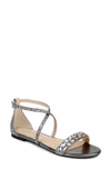 Jewel Badgley Mischka Women's Osome Crisscross Strap Evening Flat Sandals In Silver