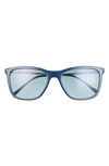 Ray Ban 56mm Pillow Sunglasses In Blue / Blue Gradient Grey