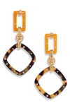 Gas Bijoux Escale Geo Drop Earrings In 310 Amber/ Tortoise