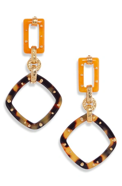 Gas Bijoux Escale Geo Drop Earrings In 310 Amber/ Tortoise