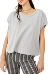 Free People You Rock Tee In Heather Grey
