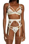 MAPALÉ LACE BRALETTE, GARTER BELT & THONG,8221