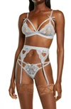 MAPALÉ LACE BRALETTE, GARTER BELT & THONG,8221