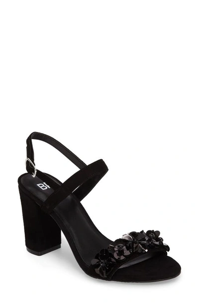 Bp. Lula Block Heel Slingback Sandal In Black Floral Suede
