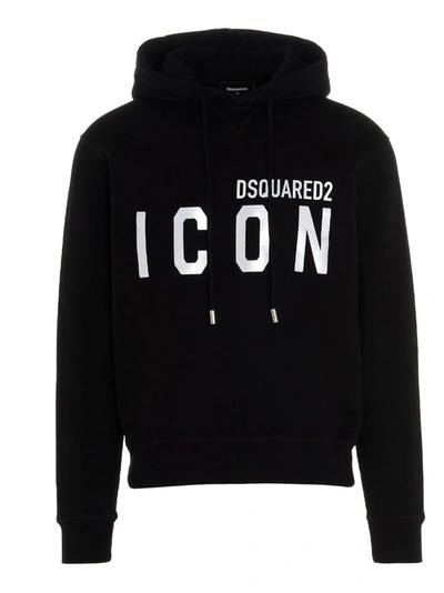 Dsquared2 Black Cotton Sweatshirt In Multi-colored