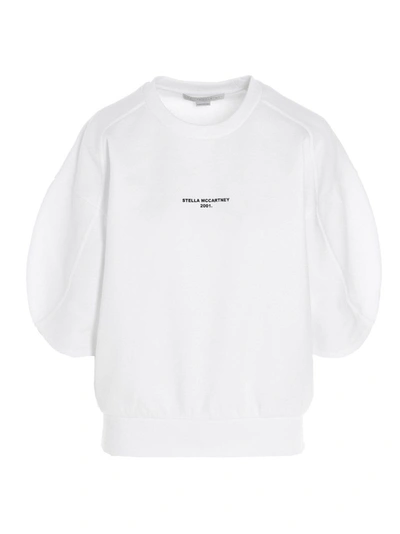 Stella Mccartney Logo Organic Cotton Jersey Sweatshirt In White