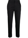 Pt01 Cropped Straight-leg Trousers In Black