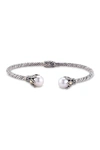 Samuel B Jewelry Samuel B. Sterling Silver & 18k Yellow Gold 8-9mm Freshwater Pearl Cable Bangle Bracelet In White