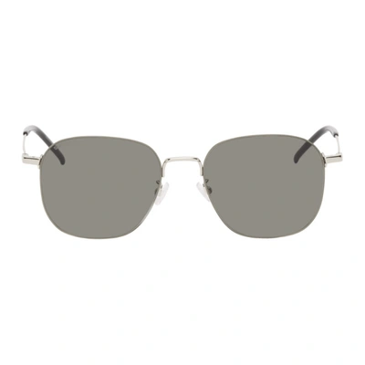 Saint Laurent Silver Sl 388 Sunglasses In 001 Silver