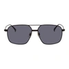 Dunhill Men's Lightweight Titanium Rectangle Sunglasses In 02m Black