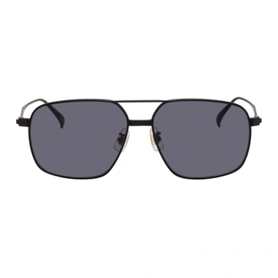 Dunhill Men's Lightweight Titanium Rectangle Sunglasses In 002 Matblk