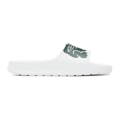 Lacoste White & Black Croco 2.0 Slides